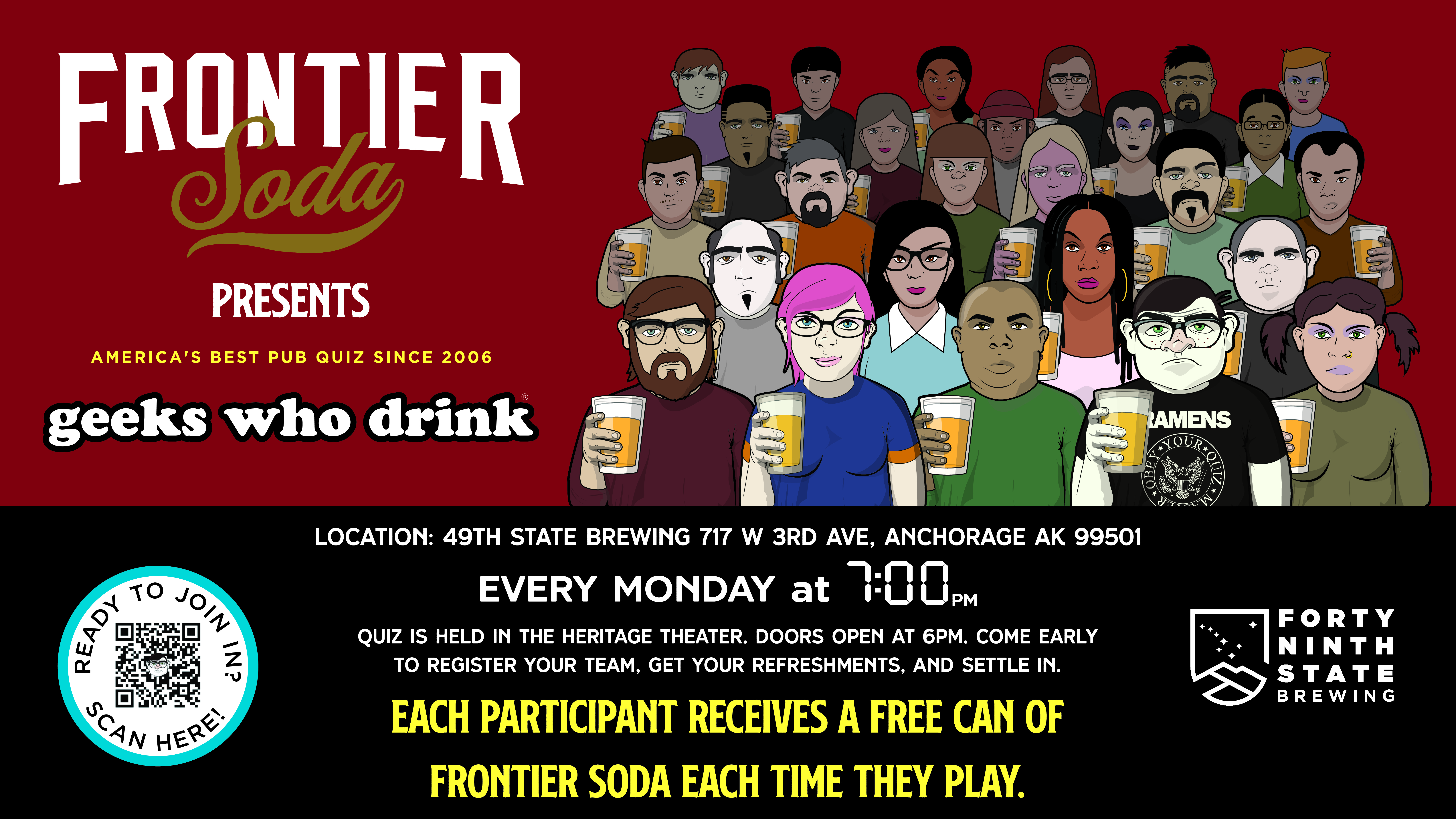 Geeks Who Drink Pub Quiz on Mondays at 49th State Brewing Anchorage