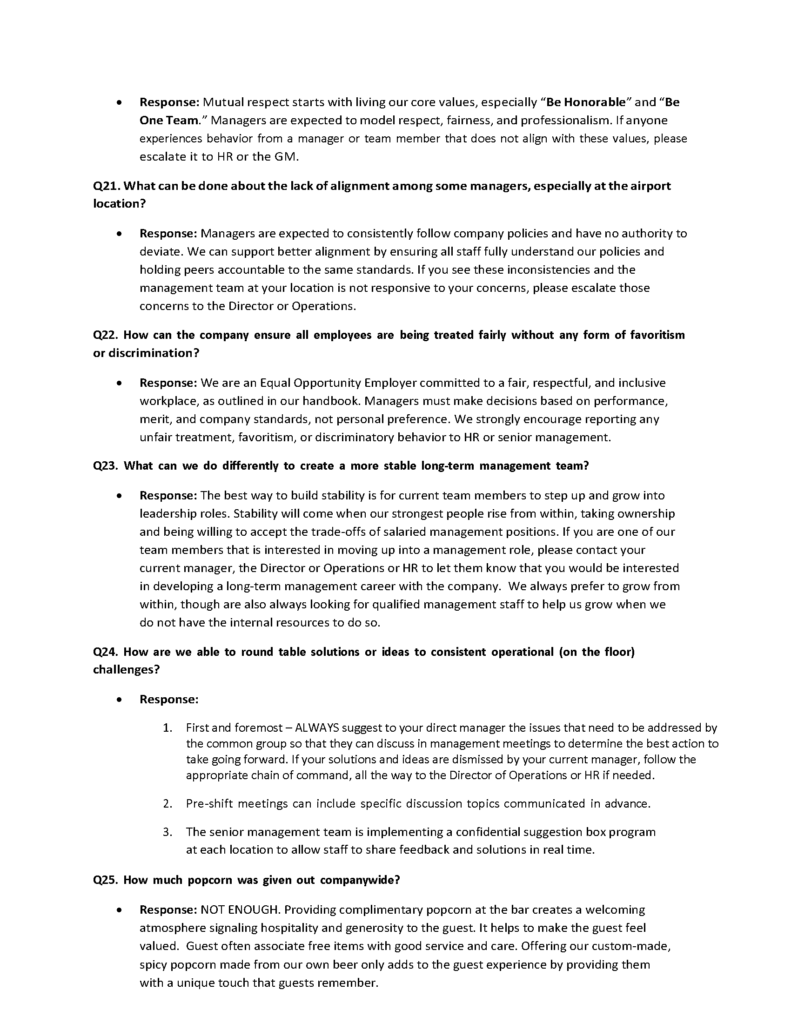 Page 4 of Responses to Staff Questions