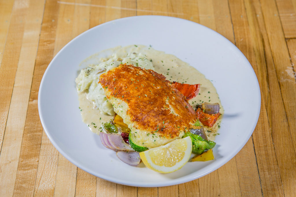 Parmesan and Asiago Crusted Halibut